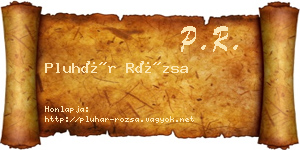 Pluhár Rózsa névjegykártya
