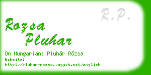 rozsa pluhar business card