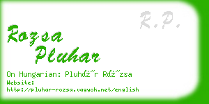 rozsa pluhar business card